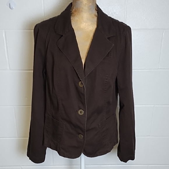 Brown Tailored Blazer with Notched Lapels - Picture 1 of 13